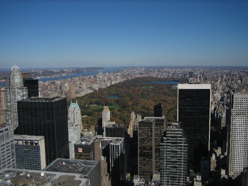 Top of the Rock view of Central Park